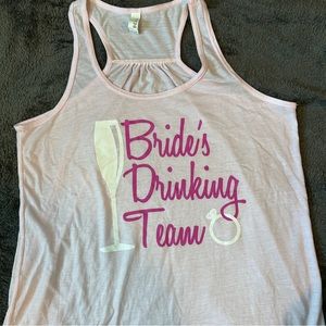 Pink Tank Top - Bride's Drinking Team Size L